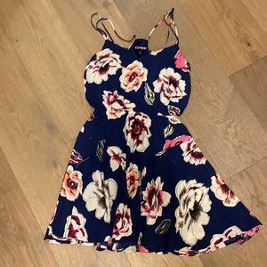 Express a-line strappy floral dress